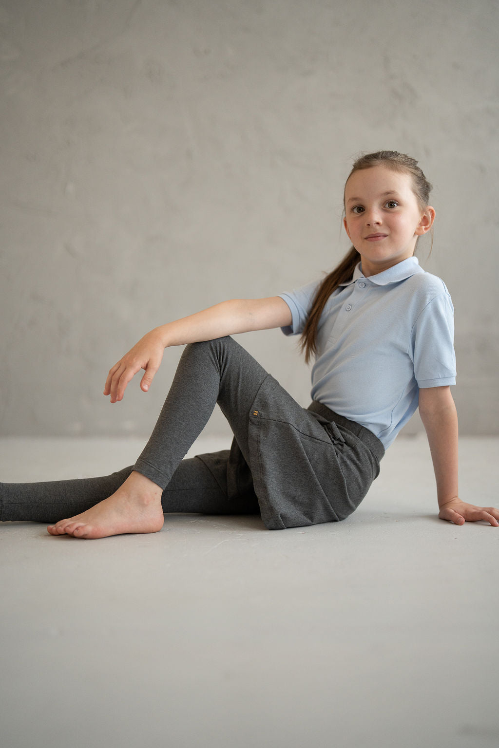Girls’ Grey Skirted Leggings – Organic stretchy cotton
