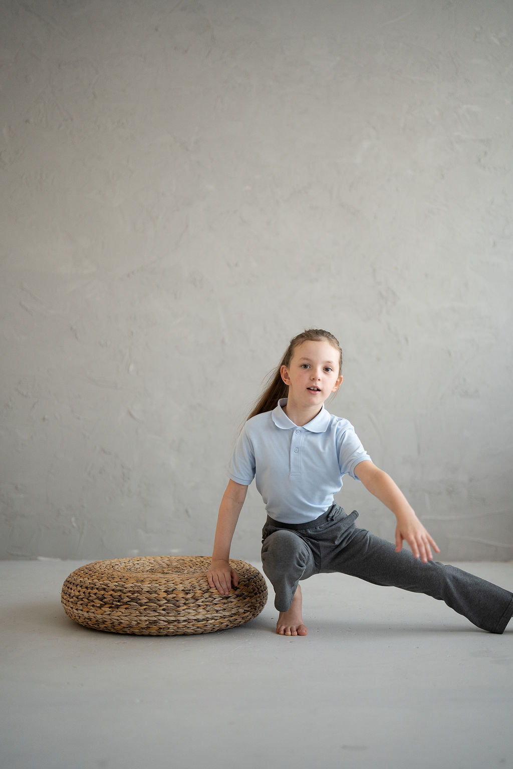 Girls’ Grey School Trousers – Cotton Blend with Pockets