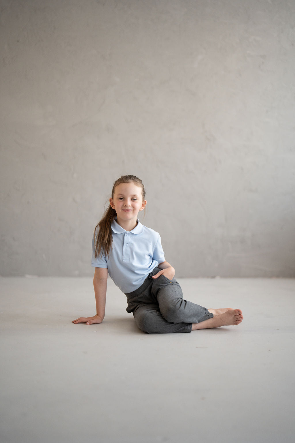 Girls’ Grey School Trousers – Cotton Blend with Pockets