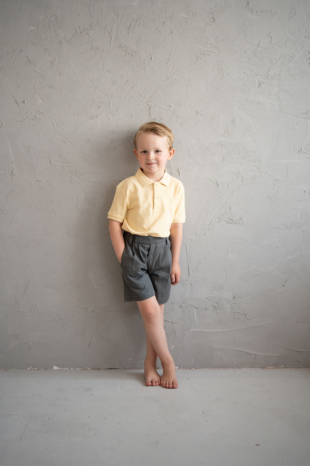 Classic Pleat Organic Cotton School Shorts – Charcoal Grey