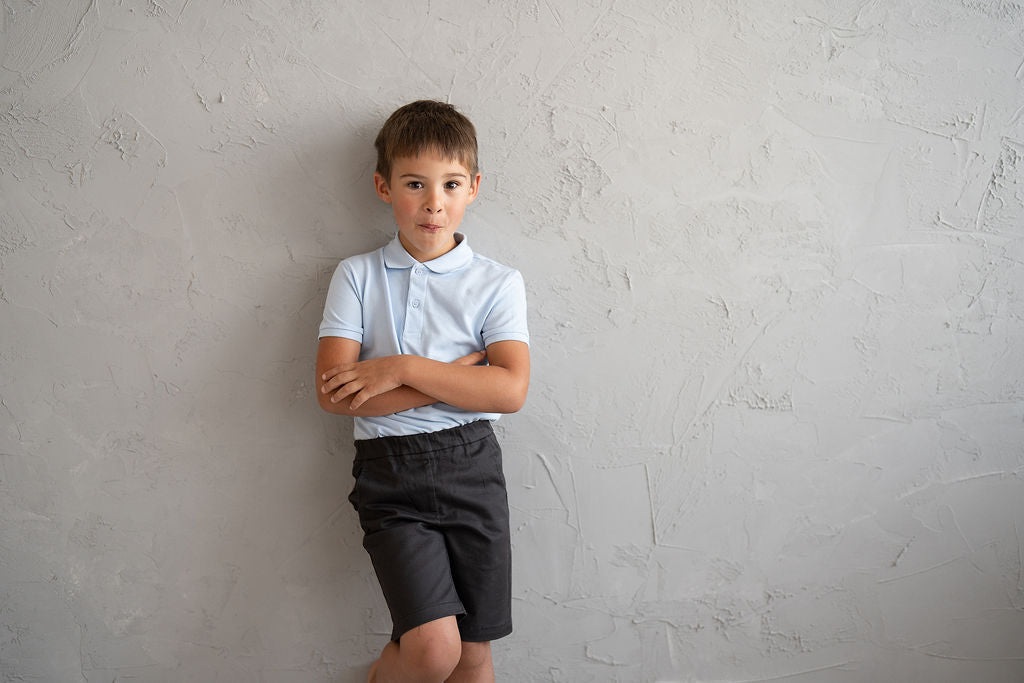 Smart Fit Cotton School Shorts – Charcoal Grey