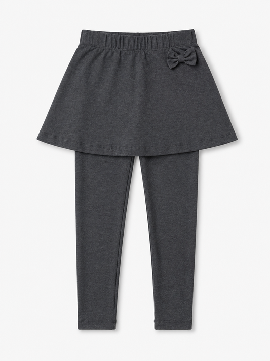 Girls’ Organic Cotton Skirted Leggings – Grey
