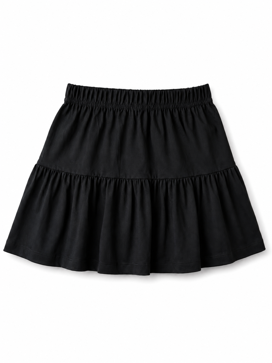 Girls’ Organic Cotton Bamboo Tiered School Skirt – Black