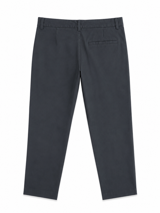 Boys’ Cotton School Trousers – Zip & Button – Grey
