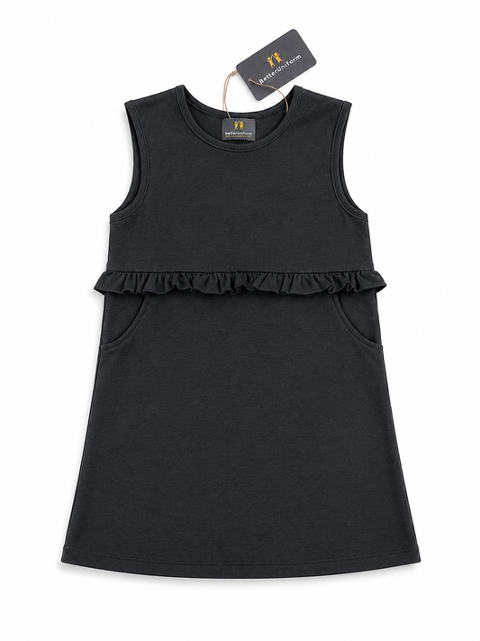 Girls’ Organic Cotton School Pinafore – Grey