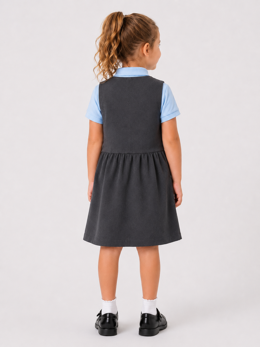Girl's Grey Pinafore With Front Zip|BetterUniform