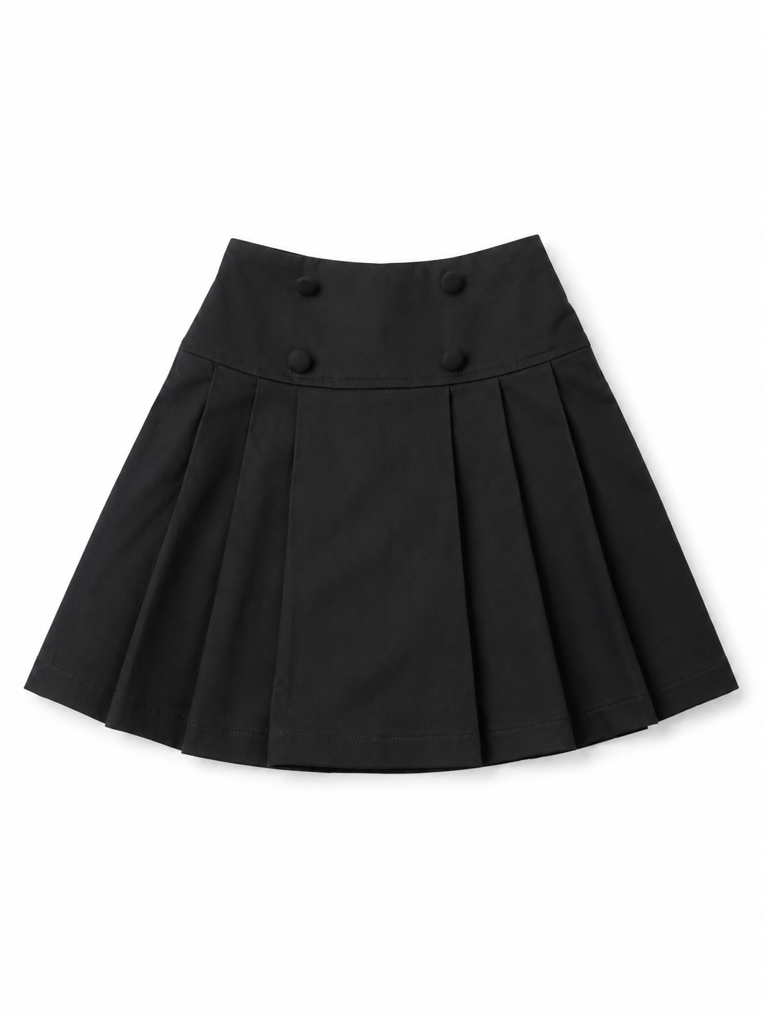 Girls’ Cotton Pleated School Skort – Black