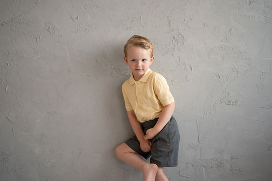 Classic Pleat Organic Cotton School Shorts – Charcoal Grey