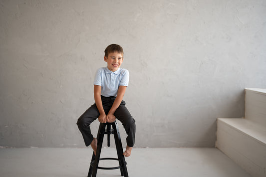 Boy's cotton twill trousers with a touch of elastan for better move