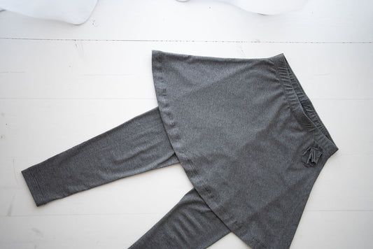 Girls’ Grey Skirted Leggings – Organic stretchy cotton