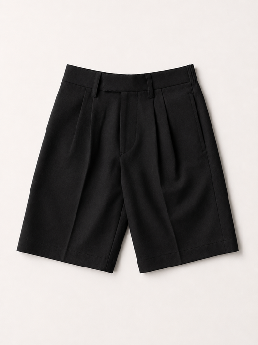 Boys’ Classic Cotton School Shorts – Black