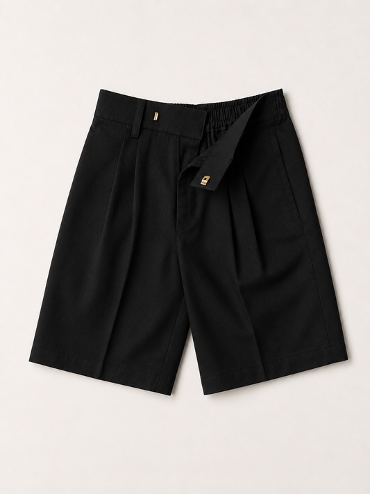 Boys’ Classic Cotton School Shorts – Black