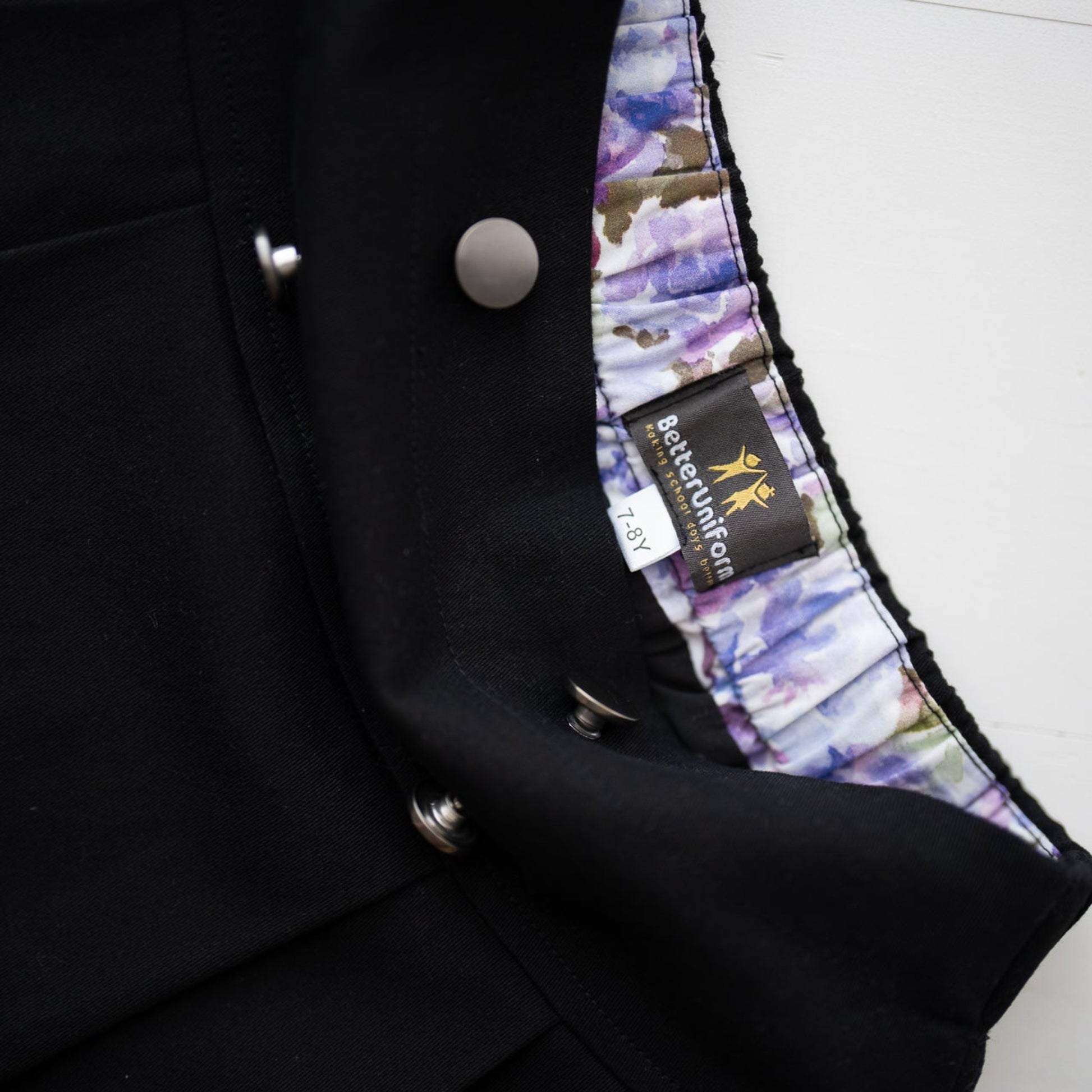 Detail of colourful lining and visible brand logo