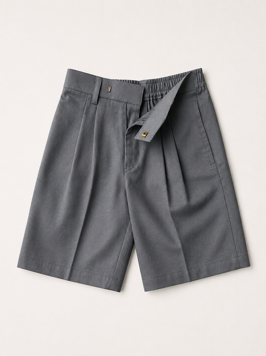 Boys’ Classic Cotton School Shorts – Grey