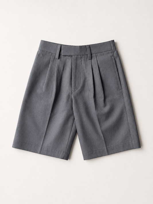 Boys’ Classic Cotton School Shorts – Grey