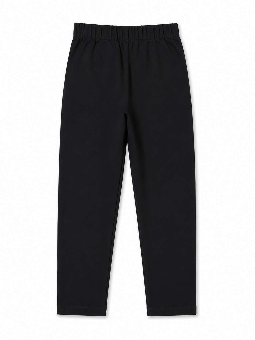 Girls’ Organic Cotton Pull-On School Trousers With Detachable Bow – Black
