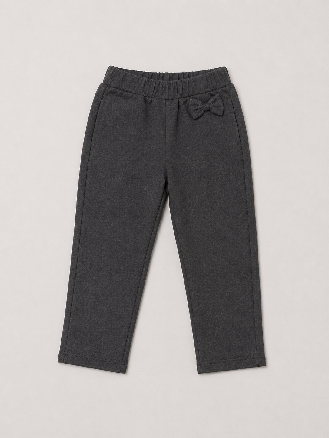 Girls’ Organic Cotton Pull-On School Trousers – Grey